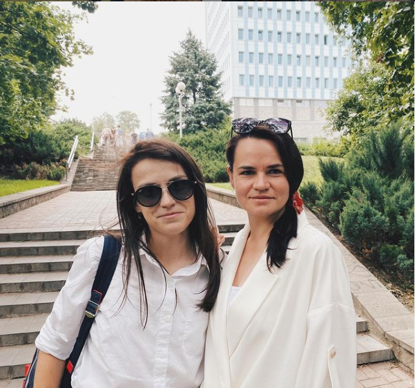 Darya Losik with Sviatlana Tsikhanouskaya (Courtesy photo)