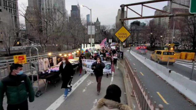 New Yorkers protest Covid mandates, activists arrested