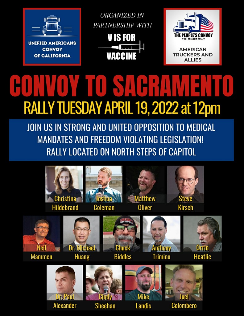 Convoy to Sacramento April 19th Rally