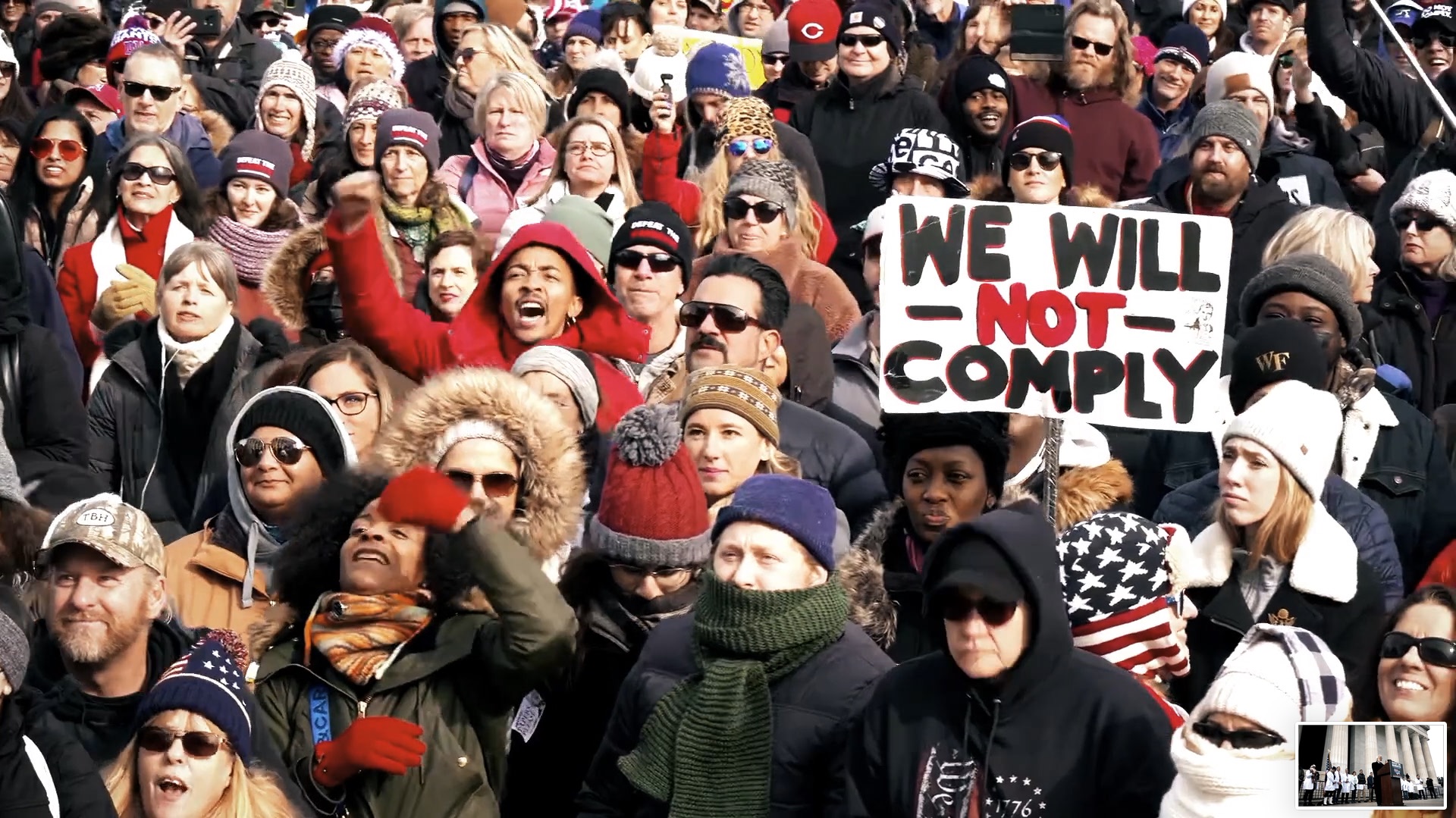 ‘Defeat the Mandates’ rally comes to Los Angeles this Sunday — joined by doctors, celebrities and truckers | LiveFEED